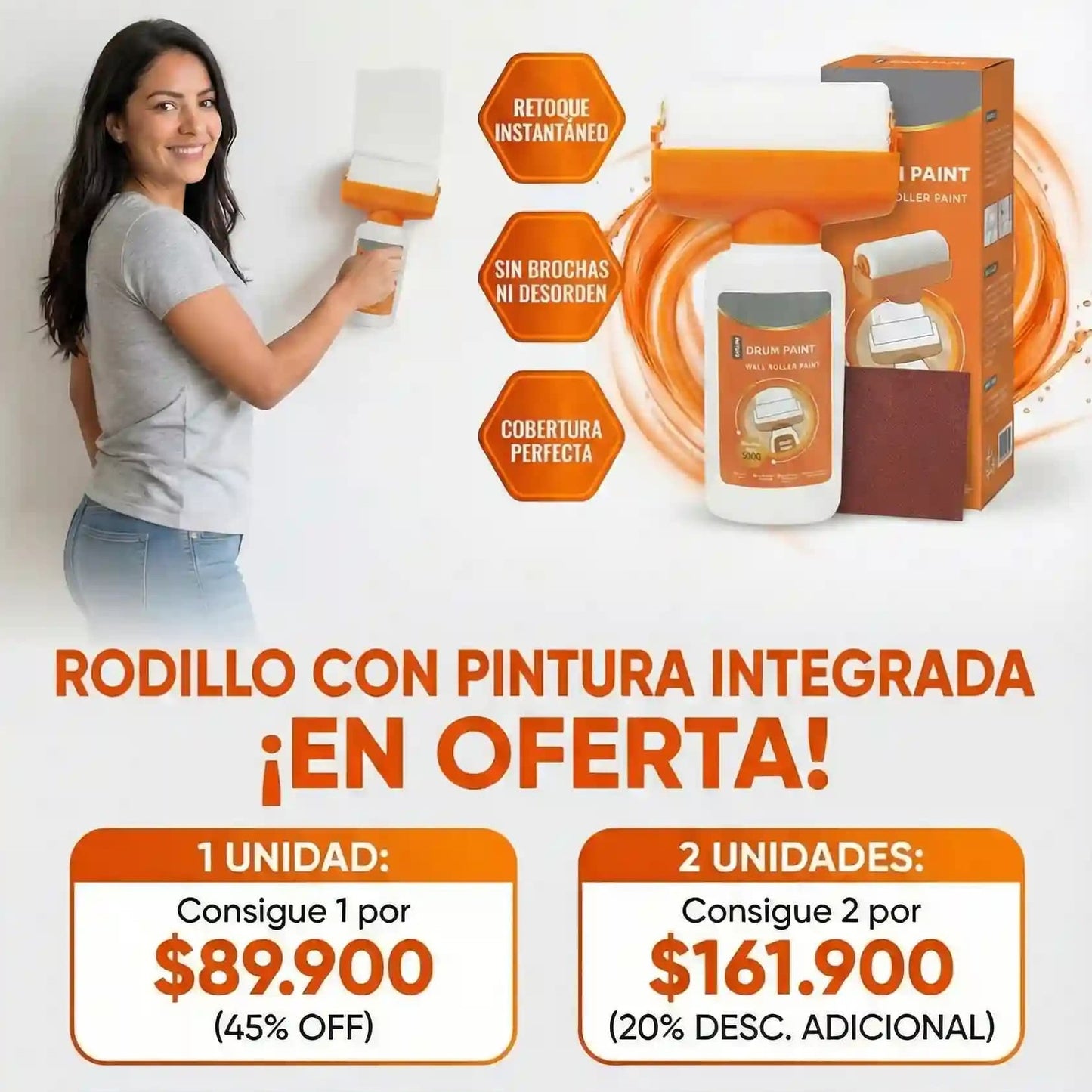 Roller Paint™, rodillo de pared + limpiador multifuncional
